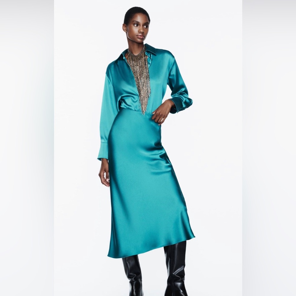 ZARA Satin Skirt